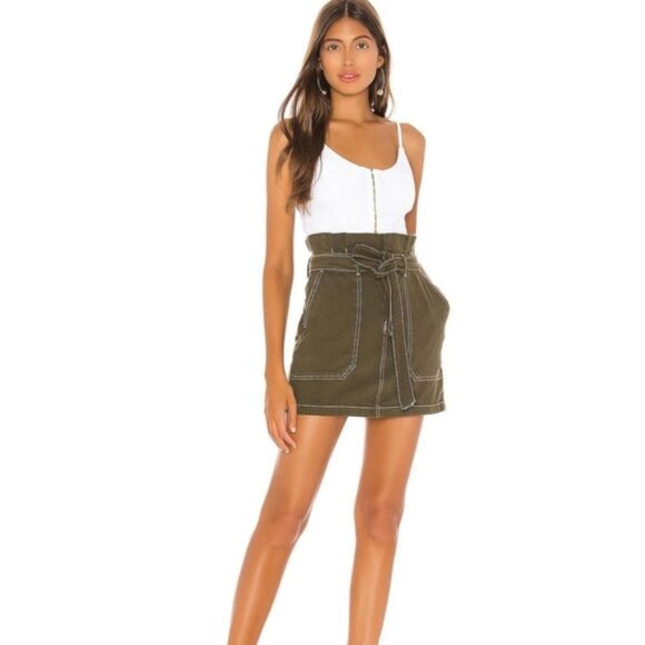 Free People Dresses & Skirts - Free People Splendor In The Grass Army Green Mini Skirt  Size 2